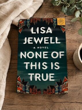 Lisa Jewell "None of This Is True" Hardcover Book - Teal & White